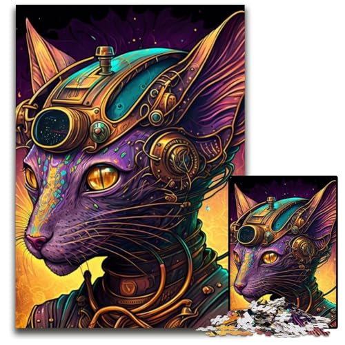 1000-teiliges Puzzle für Erwachsene, haarloser Katzenkrieger, unmögliche Puzzles für Erwachsene, perfekte Dekoration für Zuhause oder das Büro, 26x38cm/10,23x14,96 Zoll 1000-teiliges Puzzle für Erwachsene, haarloser Katzenkrieger, unmögliche Puzzles für Erwachsene, perfekte Dekoration für Zuhause oder das Büro, 26x38cm/10,23x14,96 Zoll von RZFWJL