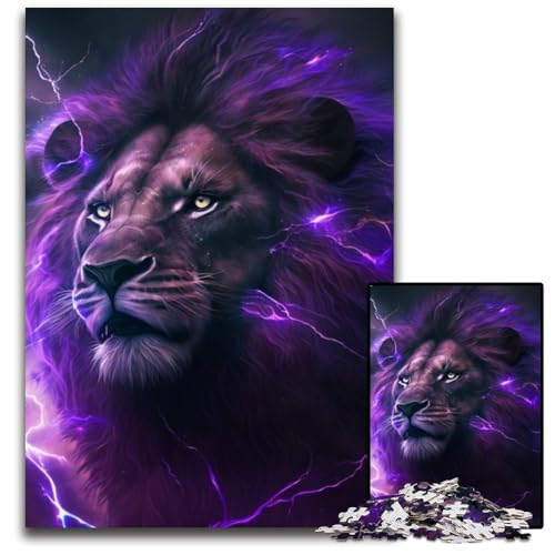 1000-teiliges Puzzle für Erwachsene, lila Löwe, Holzpuzzle, anspruchsvolles Denkspiel für Teenager, unterhaltsames interaktives Spiel für die ganze Familie, 50x75cm/19,68x29,52 Zoll 1000-teiliges Puzzle für Erwachsene, lila Löwe, Holzpuzzle, anspruchsvolles Denkspiel für Teenager, unterhaltsames interaktives Spiel für die ganze Familie, 50x75cm/19,68x29,52 Zoll von RZFWJL