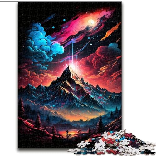 1000-teiliges Puzzle für Erwachsene, mystisches Berggipfel-Puzzle aus Pappe, lehrreiches und unterhaltsames Indoor-Spiel für die Heimdekoration, 1000 Teile(26x38cm) von RZFWJL