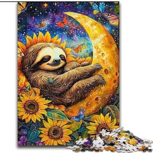 1000-teiliges Puzzle für Erwachsene, schlafendes Faultier, Lernspiele, Heimdekoration ganze Familie (Größe 26x38cm) von RZFWJL