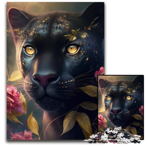 1000-teiliges Puzzle für Erwachsene, schwarzer Leopard, Papppuzzle, anspruchsvolles Denkspiel für Teenager, unterhaltsames interaktives Spiel für die ganze Familie, 26x38cm/10,23x14,96 Zoll 1000-teiliges Puzzle für Erwachsene, schwarzer Leopard, Papppuzzle, anspruchsvolles Denkspiel für Teenager, unterhaltsames interaktives Spiel für die ganze Familie, 26x38cm/10,23x14,96 Zoll von RZFWJL