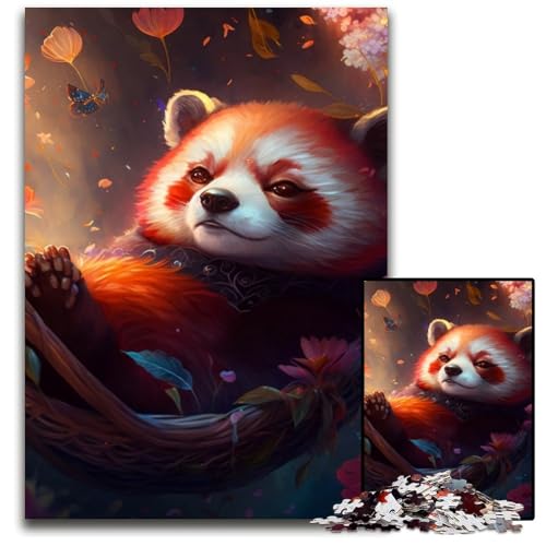 1000-teiliges Puzzle für Erwachsene, wunderschöner roter Panda, Holzpuzzle, anspruchsvolles Denkspiel für Teenager, unterhaltsames interaktives Spiel für die ganze Familie, 50x75cm/19,68x29,52 Zoll 1000-teiliges Puzzle für Erwachsene, wunderschöner roter Panda, Holzpuzzle, anspruchsvolles Denkspiel für Teenager, unterhaltsames interaktives Spiel für die ganze Familie, 50x75cm/19,68x29,52 Zoll von RZFWJL