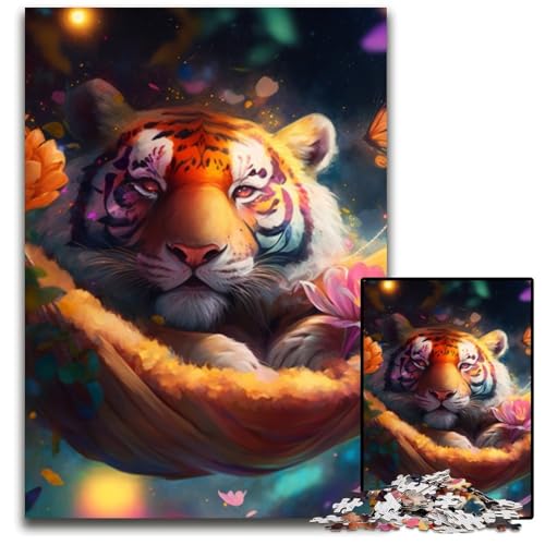 1000-teiliges Puzzle für Erwachsene, wunderschönes Tiger-Puzzle aus Pappe, anspruchsvolles Denkspiel für Teenager, unterhaltsames interaktives Spiel für die ganze Familie, 26x38cm/10,23x14,96 Zoll 1000-teiliges Puzzle für Erwachsene, wunderschönes Tiger-Puzzle aus Pappe, anspruchsvolles Denkspiel für Teenager, unterhaltsames interaktives Spiel für die ganze Familie, 26x38cm/10,23x14,96 Zoll von RZFWJL