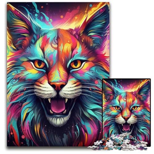 1000-teiliges Puzzle für Erwachsene,farbenfrohes Kunst-Luchs-Puzzle aus Pappe,anspruchsvolles Denkspiel für Teenager,unterhaltsames interaktives Spiel für die ganze Familie,26x38cm/10,23x14,96 Zoll 1000-teiliges Puzzle für Erwachsene,farbenfrohes Kunst-Luchs-Puzzle aus Pappe,anspruchsvolles Denkspiel für Teenager,unterhaltsames interaktives Spiel für die ganze Familie,26x38cm/10,23x14,96 Zoll von RZFWJL