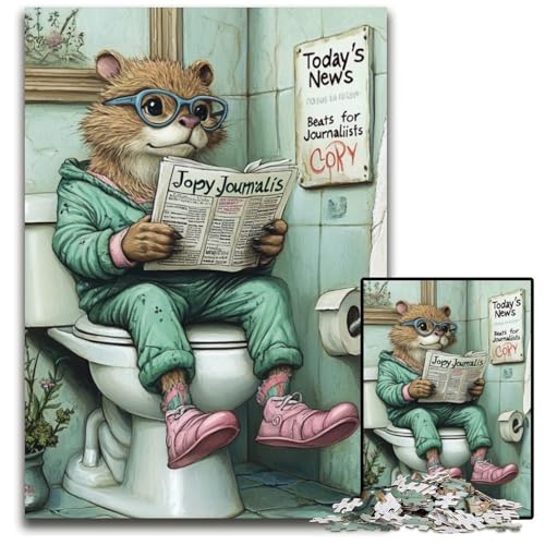 1000-teiliges Puzzle für Erwachsene „Otter Go Toilet“, unmögliche Puzzles für Erwachsene, perfekte Dekoration für Zuhause oder das Büro, 26x38cm/10,23x14,96 Zoll 1000-teiliges Puzzle für Erwachsene „Otter Go Toilet“, unmögliche Puzzles für Erwachsene, perfekte Dekoration für Zuhause oder das Büro, 26x38cm/10,23x14,96 Zoll von RZFWJL
