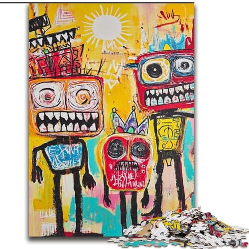 1000-teiliges Puzzle für Erwachsene im Basquiat-Stil, Lernspiele, Heimdekoration, ganze Familie (Größe 26x38cm) von RZFWJL
