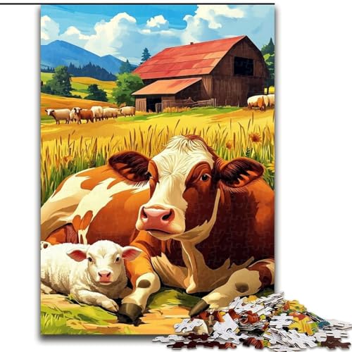 1000-teiliges Puzzle für Erwachsene mit Bauernhoftieren, anspruchsvolles Denkspiel für Teenager, perfekt als Heimdekoration oder Geschenk, 50x75cm von RZFWJL