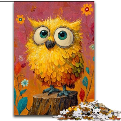 1000-teiliges Puzzle für Erwachsene und Jugendliche, Baby-Eule, Lernspielzeug für Kinder ab 14 Jahren, ganze Familie (Größe 50x75cm) von RZFWJL