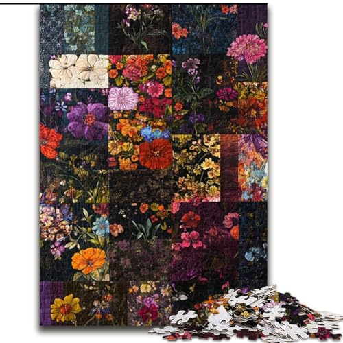 1000-teiliges Puzzle für Erwachsene und Jugendliche, Blumencollage, Lernspielzeug für Kinder ab 14 Jahren, ganze Familie (Größe 50x75cm) von RZFWJL