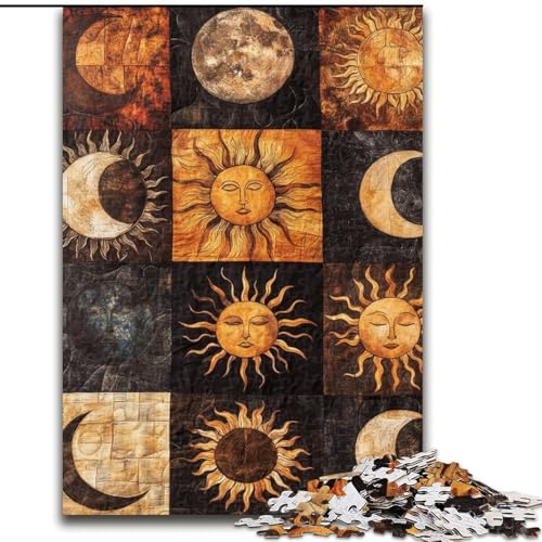 1000-teiliges Puzzle für Erwachsene und Jugendliche, Collage mit lächelnder Sonne, lustige Spiele für die ganze Familie, ganze Familie (Größe 50x75cm) von RZFWJL