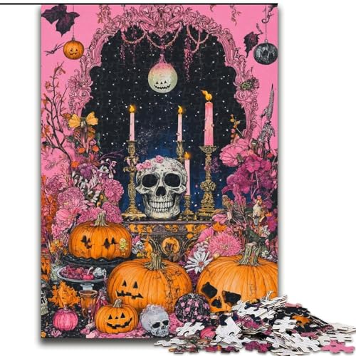 1000-teiliges Puzzle für Erwachsene und Jugendliche, Halloween-Skelett, Lernspielzeug für Kinder ab 14 Jahren, ganze Familie (Größe 26x38cm) von RZFWJL