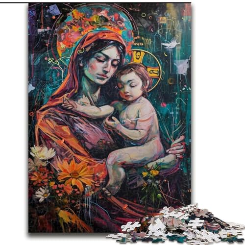 1000-teiliges Puzzle für Erwachsene und Jugendliche, Jesus-Graffiti, Familienspiel und einzigartige Heimdekoration und Geschenke für 14-Jährige (Größe 50x75cm) von RZFWJL