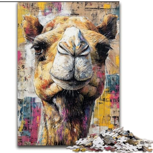 1000-teiliges Puzzle für Erwachsene und Jugendliche, Kamelkunst, Spiele, Spielzeug, Geschenk, einzigartige Geburtstags- und Geschenkideen für Kinder ab 14 Jahren (Größe 50x75cm) von RZFWJL
