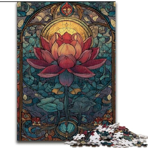 1000-teiliges Puzzle für Erwachsene und Jugendliche, Lotus Art, Lernspielzeug für Kinder ab 14 Jahren, ganze Familie (Größe 26x38cm) von RZFWJL