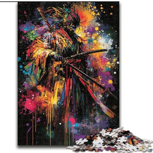 1000-teiliges Puzzle für Erwachsene und Jugendliche, Ninja-Samurai-Ölgemälde, Staycation Kill Time, perfekte Dekoration für 14+ (Größe 50x75cm) von RZFWJL