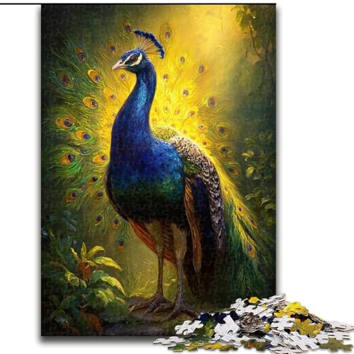 1000-teiliges Puzzle für Erwachsene und Jugendliche, Pfauenkunst, hilft dem Gehirn, süchtig machendes Spielzeug zu trainieren, um Geduld zu fördern, perfekte Dekoration (Größe 50x75cm) von RZFWJL