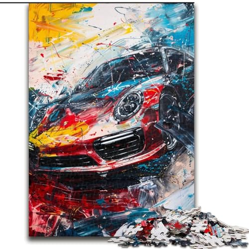 1000-teiliges Puzzle für Erwachsene und Jugendliche, Sportwagen-Graffiti, lustige Spiele für die ganze Familie, ganze Familie (Größe 50x75cm) von RZFWJL