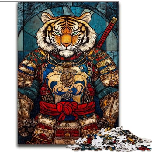 1000-teiliges Puzzle für Erwachsene und Jugendliche, Tiger Warrior, Lernspielzeug für und ab 14 Jahren, ganze Familie (Größe 50x75cm) von RZFWJL