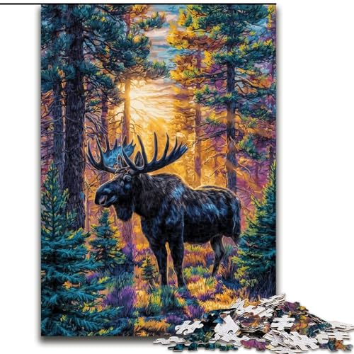 1000-teiliges Puzzle für Erwachsene und Jugendliche, Waldelch, Lernspielzeug für Erwachsene und Jugendliche ab 14 Jahren, ganze Familie (Größe 26x38cm) von RZFWJL