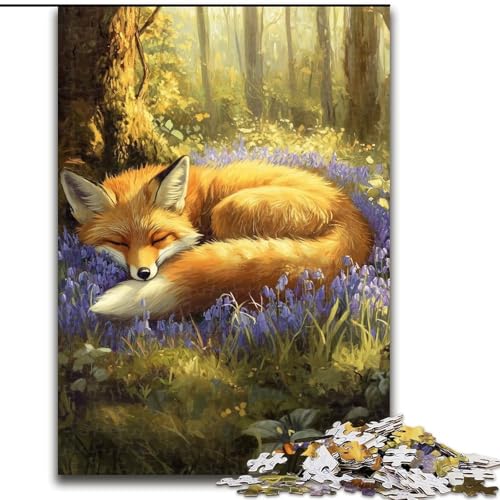 1000-teiliges Puzzle für Erwachsene und Jugendliche, Waldfuchs, entspannendes intellektuelles Lernspielzeug, Geburtstagsgeschenk (Größe 26x38cm) von RZFWJL