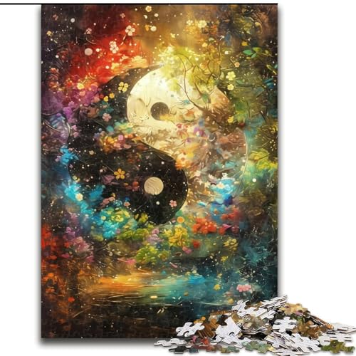 1000-teiliges Puzzle für Erwachsene und Jugendliche, Yin Yang Tai Chi, entspannendes intellektuelles Lernspielzeug, Geburtstagsgeschenk (Größe 50x75cm) von RZFWJL