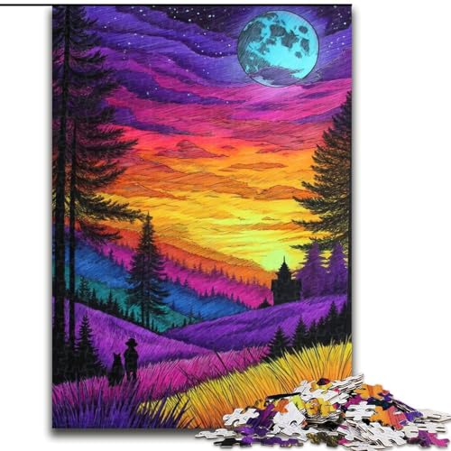 1000-teiliges Puzzle für Erwachsene und Jugendliche, bunter Wald, entspannendes intellektuelles Lernspielzeug, Geburtstagsgeschenk (Größe 26x38cm) von RZFWJL