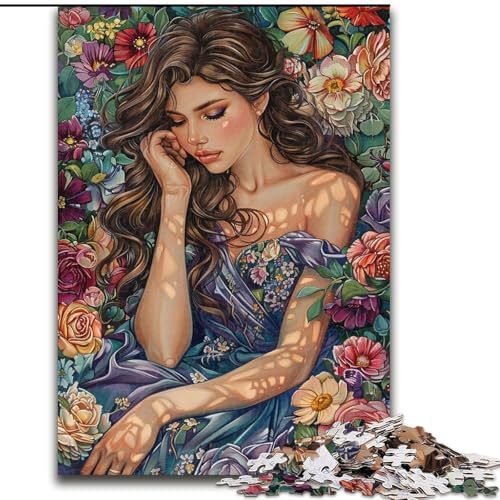 1000-teiliges Puzzle für Erwachsene und Jugendliche, schönes Mädchen, Familienspiel für und einzigartige Heimdekoration und Geschenke für 14-Jährige (Größe 26x38cm) von RZFWJL