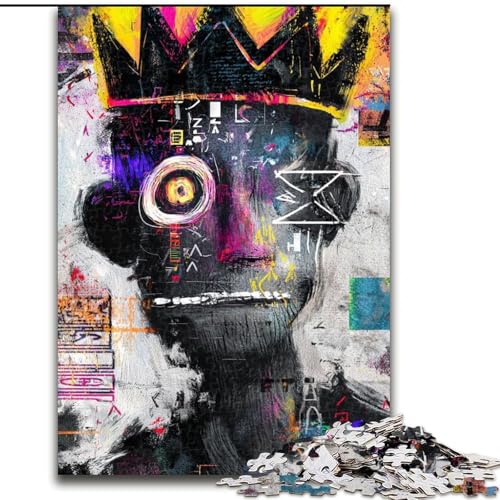 1000-teiliges Puzzle für Erwachsene und Jugendliche Kunst im Basquiat-Stil, lustige Spiele für die ganze Familie, ganze Familie (Größe 26x38cm) von RZFWJL