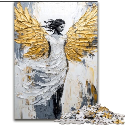 1000-teiliges Puzzle für Jugendliche und Erwachsene, Goldener Engel, Lernspielzeug für Kinder ab 14 Jahren, ganze Familie (Größe 50x75cm) von RZFWJL