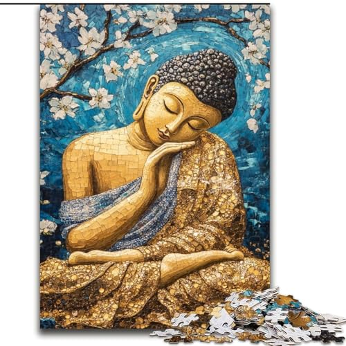 1000-teiliges Puzzle für Jugendliche und Erwachsene, Kunst des schlafenden Buddha, Lernspielzeug für Kinder ab 14 Jahren, ganze Familie (Größe 50x75cm) von RZFWJL