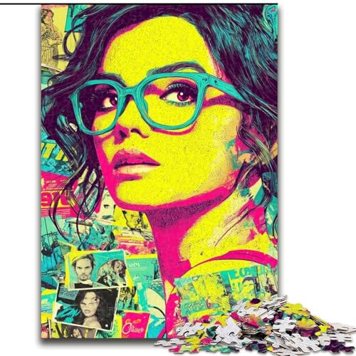 1000-teiliges Puzzle für Jugendliche und Erwachsene, Mädchen mit Brille, Lernspielzeug für Kinder ab 14 Jahren, ganze Familie (Größe 26x38cm) von RZFWJL
