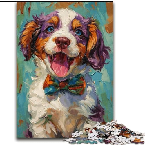 1000-teiliges Puzzle für Jugendliche und Erwachsene, glücklicher Hund, Lernspielzeug für Kinder ab 14 Jahren, ganze Familie (Größe 50x75cm) von RZFWJL