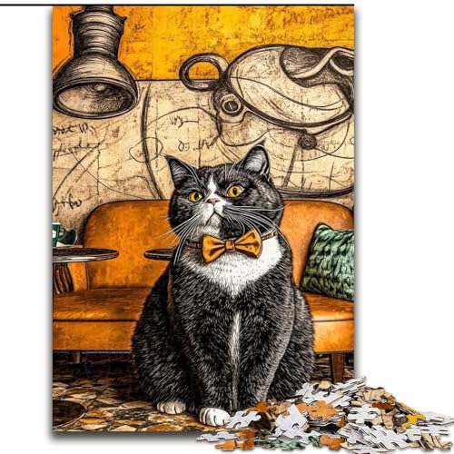 1000-teiliges Puzzle für Teenager, Bauernhofkatze, entspannendes intellektuelles Lernspielzeug, Geburtstagsgeschenk, Geschenke (Größe 26x38cm) von RZFWJL