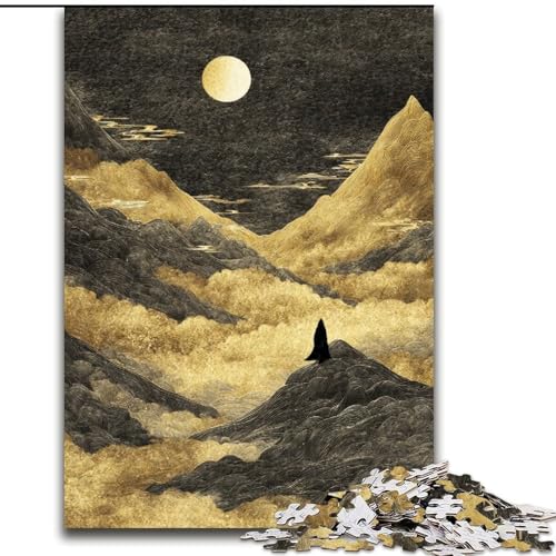 1000-teiliges Puzzle für Teenager, Berge im japanischen Stil, Lernspielzeug, Familienspiele, einzigartige Geburtstags- und Geschenkideen (Größe 50x75cm) von RZFWJL