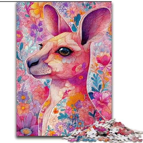 1000-teiliges Puzzle für Teenager, Blumenkänguru, Dekomprimierendes intellektuelles Lernspielzeug, Geburtstagsgeschenk, Geschenke (Größe 50x75cm) von RZFWJL