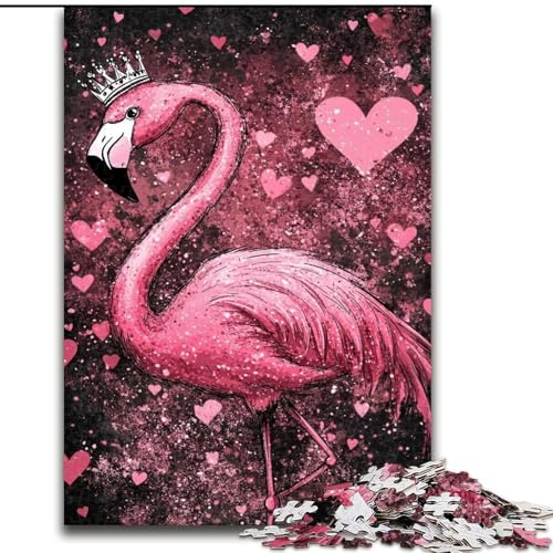 1000-teiliges Puzzle für Teenager, Fantasy-Flamingo, dekomprimierendes intellektuelles Lernspielzeug, Geburtstagsgeschenk, Geschenke (Größe 26x38cm) von RZFWJL