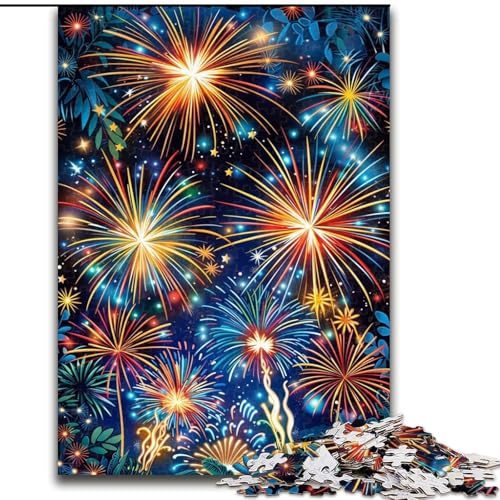 1000-teiliges Puzzle für Teenager, Feuerwerk, Dekomprimierendes intellektuelles Lernspielzeug, Geburtstagsgeschenk (Größe 26x38cm) von RZFWJL