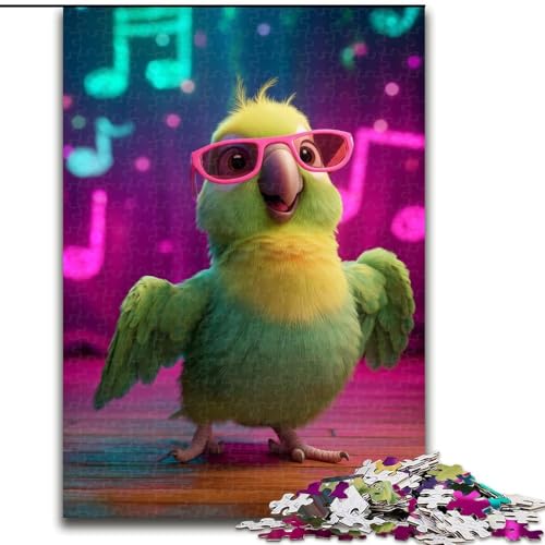 1000-teiliges Puzzle für Teenager, Geschenke, singender Papagei, für Lernspiele, Herausforderungsspielzeug, verbessert das Gedächtnis für 14-Jährige (Größe 26x38cm) von RZFWJL
