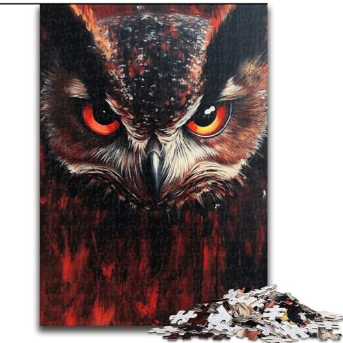 1000-teiliges Puzzle für Teenager, Geschenke Magische Eule, dekomprimierendes intellektuelles Lernspielzeug, Geburtstagsgeschenk (Größe 50x75cm) von RZFWJL