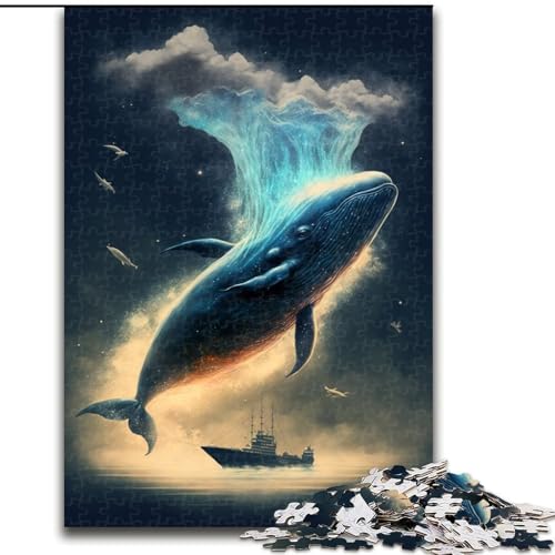 1000-teiliges Puzzle für Teenager, Geschenke Magischer Wal, dekomprimierendes intellektuelles Lernspielzeug, Geburtstagsgeschenk (Größe 26x38cm) von RZFWJL