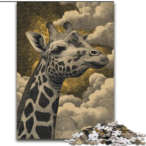 1000-teiliges Puzzle für Teenager, Giraffe, Dekomprimierendes intellektuelles Lernspielzeug, Geburtstagsgeschenk (Größe 50x75cm) von RZFWJL