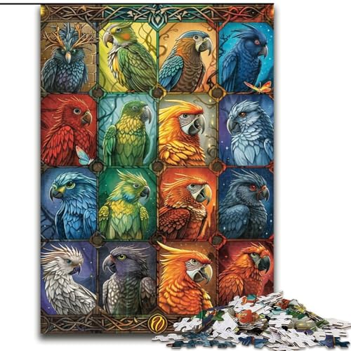 1000-teiliges Puzzle für Teenager, Tierpapagei, als Lernspiel, Herausforderungsspielzeug, zur Verbesserung des Gedächtnisses für 14-Jährige (Größe 50x75cm) von RZFWJL