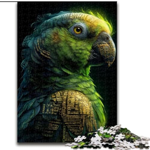 1000-teiliges Puzzle für Teenager, kosmischer Papagei, Lernspielzeug, Familienspiele, einzigartige Geburtstags- und Geschenkideen (Größe 50x75cm) von RZFWJL
