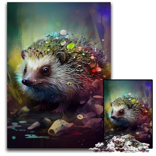 1000-teiliges Puzzle mit Fantasy-Igel, Holzpuzzle, pädagogisches Denkspiel, künstlerische Heim- und Bürodekoration, ab 14 Jahren, 50x75cm/19,68x29,52 Zoll 1000-teiliges Puzzle mit Fantasy-Igel, Holzpuzzle, pädagogisches Denkspiel, künstlerische Heim- und Bürodekoration, ab 14 Jahren, 50x75cm/19,68x29,52 Zoll von RZFWJL