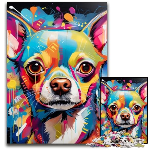 1000-teiliges Puzzle mit Schimpansen-Graffiti, Holzpuzzle, pädagogisches Denkspiel, künstlerische Heim- und Bürodekoration, ab 14 Jahren, 50x75cm/19,68x29,52 Zoll von RZFWJL