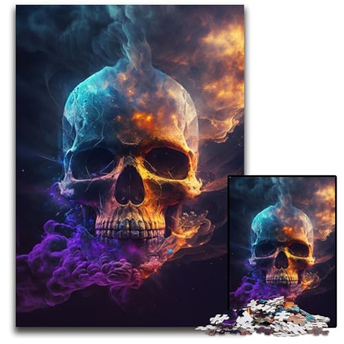 1000-teiliges Puzzle mit Totenkopf-Motiv aus Holz, pädagogisches Denkspiel, künstlerische Heim- und Bürodekoration, ab 14 Jahren, 50x75cm/19,68x29,52 Zoll 1000-teiliges Puzzle mit Totenkopf-Motiv aus Holz, pädagogisches Denkspiel, künstlerische Heim- und Bürodekoration, ab 14 Jahren, 50x75cm/19,68x29,52 Zoll von RZFWJL