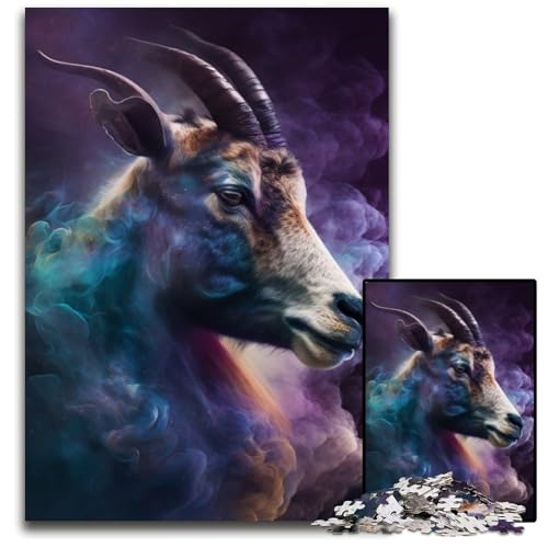 1000-teiliges Puzzle mit Ziegenmotiv, Holzpuzzle, pädagogisches Denkspiel, künstlerische Heim- und Bürodekoration, ab 14 Jahren, 50x75cm/19,68x29,52 Zoll 1000-teiliges Puzzle mit Ziegenmotiv, Holzpuzzle, pädagogisches Denkspiel, künstlerische Heim- und Bürodekoration, ab 14 Jahren, 50x75cm/19,68x29,52 Zoll von RZFWJL