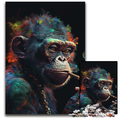 AFFE 1000-Teile-Puzzle für Erwachsene, Holzpuzzle, interaktives Familienspiel, DIY-Heimdekoration, Gehirn-Herausforderung, Geschenk, 50x75cm/19,68x29,52 Zoll AFFE 1000-Teile-Puzzle für Erwachsene, Holzpuzzle, interaktives Familienspiel, DIY-Heimdekoration, Gehirn-Herausforderung, Geschenk, 50x75cm/19,68x29,52 Zoll von RZFWJL