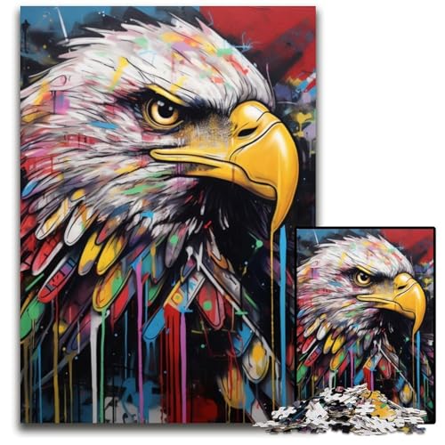Adler-Graffiti, 1000 Teile Puzzle für Erwachsene, Kartonpuzzle, interaktives Familienspiel, DIY-Heimdeko, Gehirn-Herausforderung, Geschenk, 26x38cm/10,23x14,96 Zoll Adler-Graffiti, 1000 Teile Puzzle für Erwachsene, Kartonpuzzle, interaktives Familienspiel, DIY-Heimdeko, Gehirn-Herausforderung, Geschenk, 26x38cm/10,23x14,96 Zoll von RZFWJL