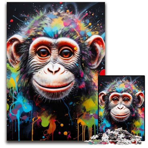 Affen-Puzzle 1000 Teile, Unmögliches Puzzle für Erwachsene, DIY-Heimdekor-Geschenk, Denksportspiel, 26x38cm/10,23x14,96 Zoll Affen-Puzzle 1000 Teile, Unmögliches Puzzle für Erwachsene, DIY-Heimdekor-Geschenk, Denksportspiel, 26x38cm/10,23x14,96 Zoll von RZFWJL